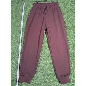 Women’s Jogger Pants Red Brown Size M No Tag Casual Sweatpants